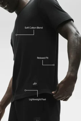 T-shirt de ville à manches courtes Essential – Noir