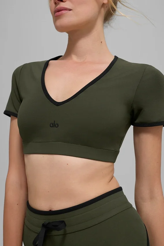 T-shirt à manches courtes Airbrush Race Pace - Vert olive/Noir
