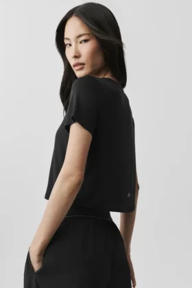 T-shirt à manches courtes All Day court – Noir