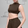T-shirt à manches courtes Alo Softsculpt Capped out - Espresso