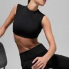 T-shirt à manches courtes Alo Softsculpt Capped Out - Noir