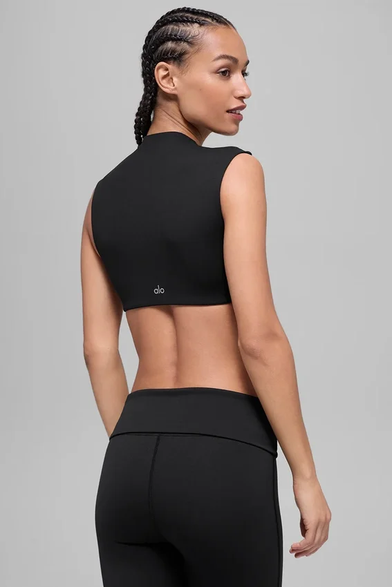 T-shirt à manches courtes Alo Softsculpt Capped Out - Noir