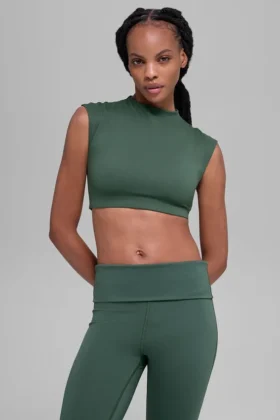 T-shirt à manches courtes Alo Softsculpt Capped out – Vert trèfle
