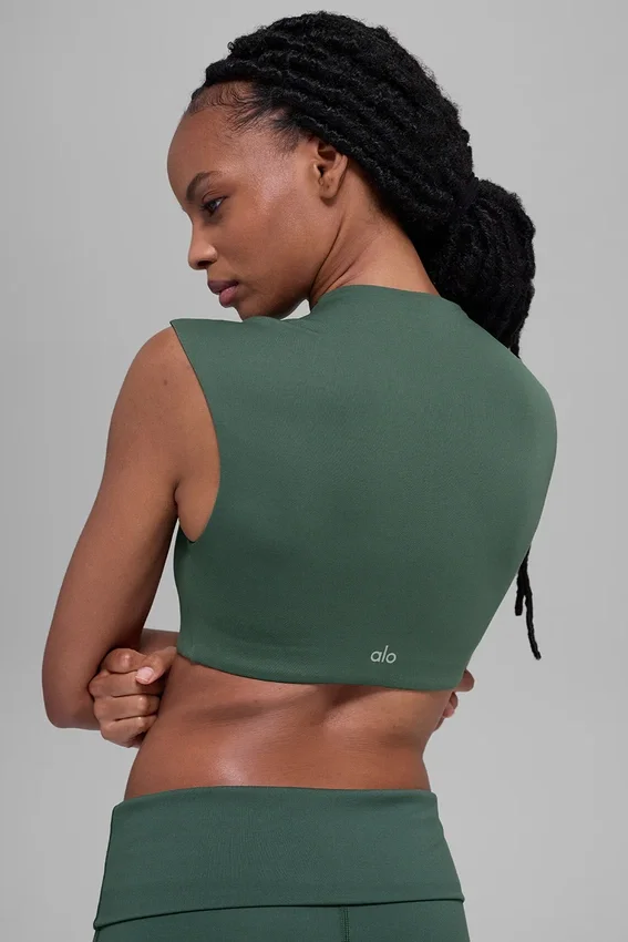 T-shirt à manches courtes Alo Softsculpt Capped out - Vert trèfle