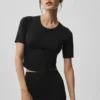 T-shirt à manches courtes Alo Softsculpt Precision — Noir