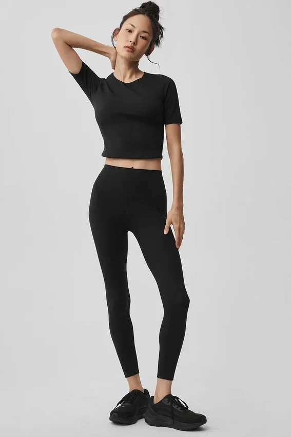 T-shirt à manches courtes Alo Softsculpt Precision — Noir