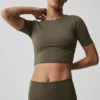 T-shirt à manches courtes Alo Softsculpt Precision – Olive Tree