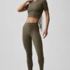 T-shirt à manches courtes Alo Softsculpt Precision – Olive Tree