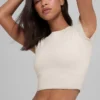 T-shirt à manches courtes Alosoft Crop Finesse - Beige