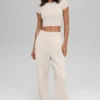 T-shirt à manches courtes Alosoft Crop Finesse - Beige