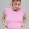 T-shirt à manches courtes Alosoft Crop Finesse - Rose bonbon
