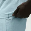 T-shirt à manches courtes « Coastal » en jersey de lin - Bleu bord de mer