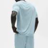 T-shirt à manches courtes « Coastal » en jersey de lin - Bleu bord de mer