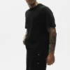 T-shirt à manches courtes « Coastal » en jersey de lin - Noir