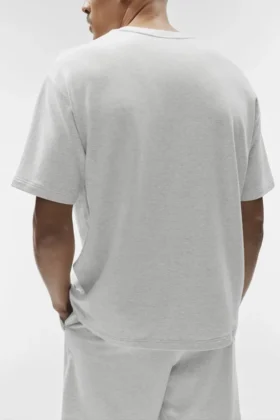 T-shirt à manches courtes Double Take – Blanc chiné