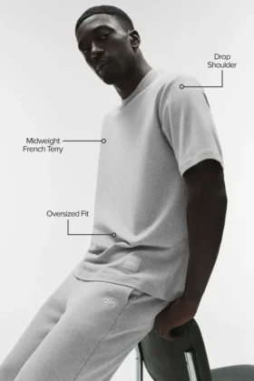 T-shirt à manches courtes Double Take – Gris chiné athlétique