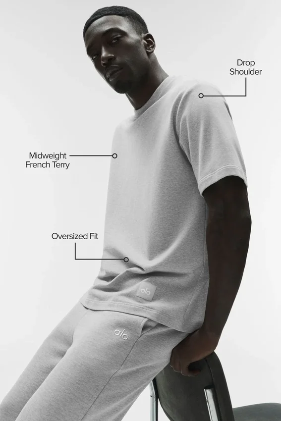 T-shirt à manches courtes Double Take - Gris chiné athlétique