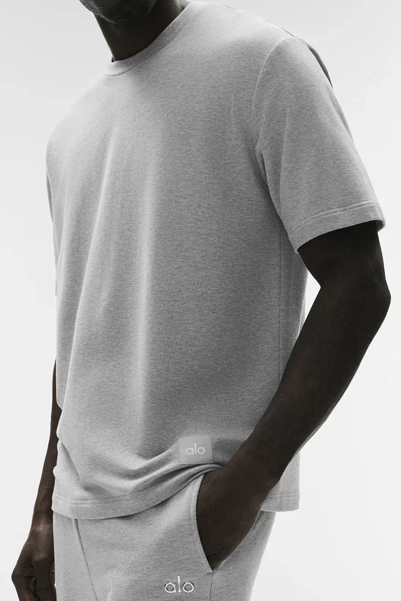 T-shirt à manches courtes Double Take - Gris chiné athlétique