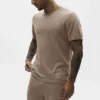 T-shirt à manches courtes en coton et cachemire Ever Soft – Gravel