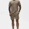 T-shirt à manches courtes en coton et cachemire Ever Soft – Gravel