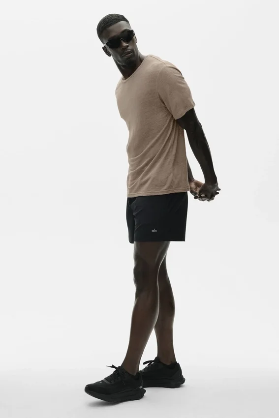 T-shirt à manches courtes en jersey de lin « Coastal » - Gravel