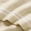 T-shirt à manches courtes « My Serve » en coton et cachemire - Beige sable/Blanc