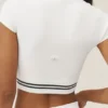 T-shirt à manches courtes « My Serve » en coton et cachemire - Blanc/Noir