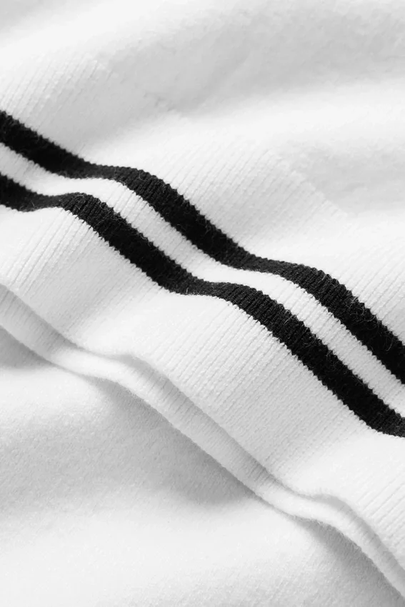 T-shirt à manches courtes « My Serve » en coton et cachemire - Blanc/Noir