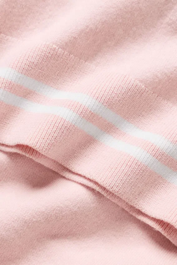 T-shirt à manches courtes « My Serve » en coton et cachemire - Rose ensoleillé/Blanc