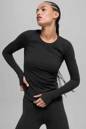 T-shirt à manches longues Airbrush Winter Warm Nocturne – Noir