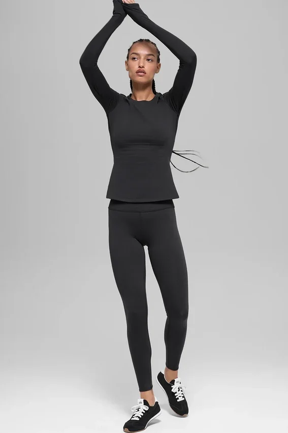 Airbrush Legging « Winter Warm » High-Waist « Nocturne » - Noir