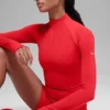 T-shirt à manches longues Airlift Winter Warm avec fermeture éclair 1/4 - Rouge vif