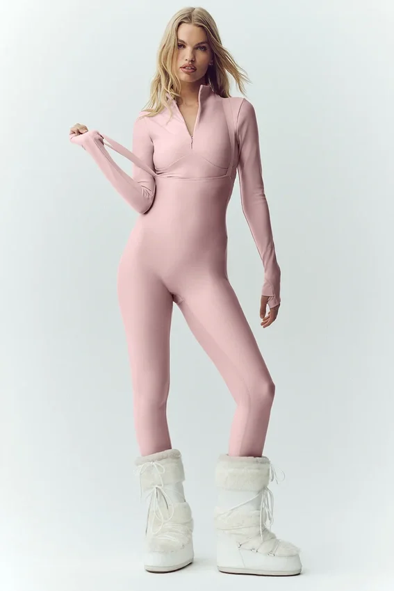 T-shirt à manches longues Airlift Winter Warm Ski Time - Rose champagne