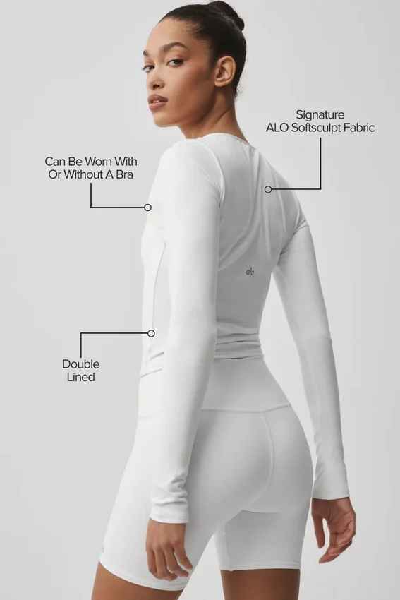 T-shirt à manches longues Alo Softsculpt Precision - Blanc