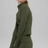 T-shirt à manches longues Alo Softsculpt Precision à fermeture éclair 1/4 - Vert olive