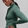 T-shirt à manches longues Alo Softsculpt Precision à fermeture éclair 1/4 - Vert trèfle