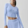 T-shirt à manches longues Alosoft Crop Finesse - Bleu Provence clair