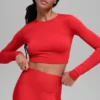 T-shirt à manches longues Alosoft Crop Finesse - Rouge vif