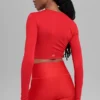 T-shirt à manches longues Alosoft Crop Finesse - Rouge vif