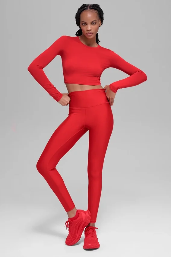 T-shirt à manches longues Alosoft Crop Finesse - Rouge vif