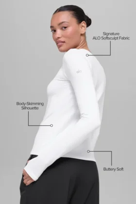 T-shirt à manches longues Alosoft Finesse – Blanc