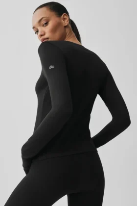 T-shirt à manches longues Alosoft Finesse – Noir