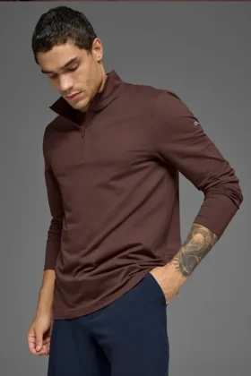T-shirt à manches longues Conquer 1/4 Zip Reform – Brownstone