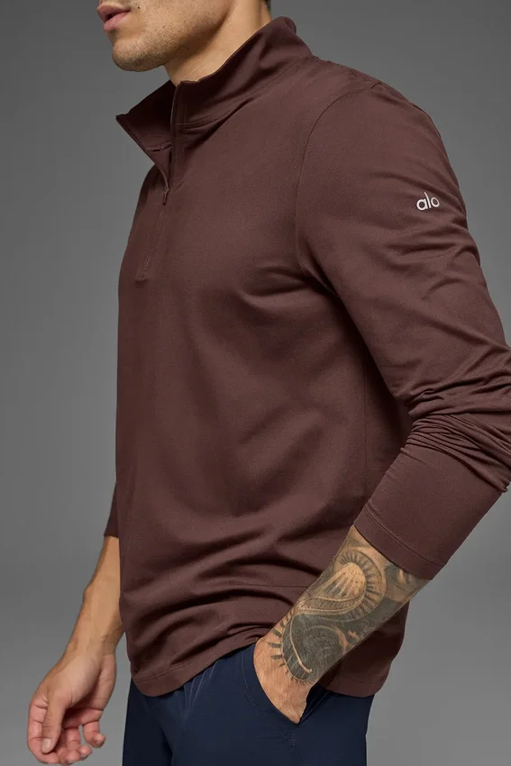 T-shirt à manches longues Conquer 1/4 Zip Reform - Brownstone