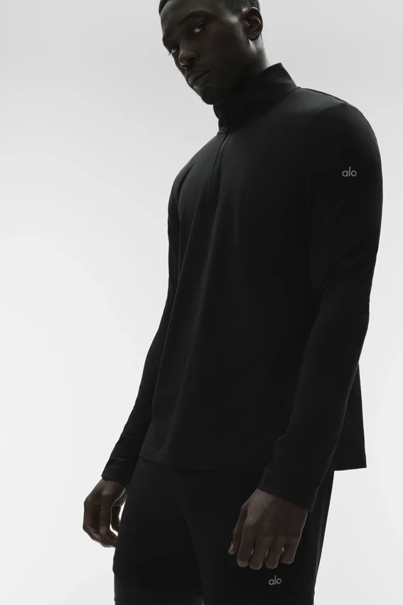 T-shirt à manches longues Conquer 1/4 Zip Reform - Noir