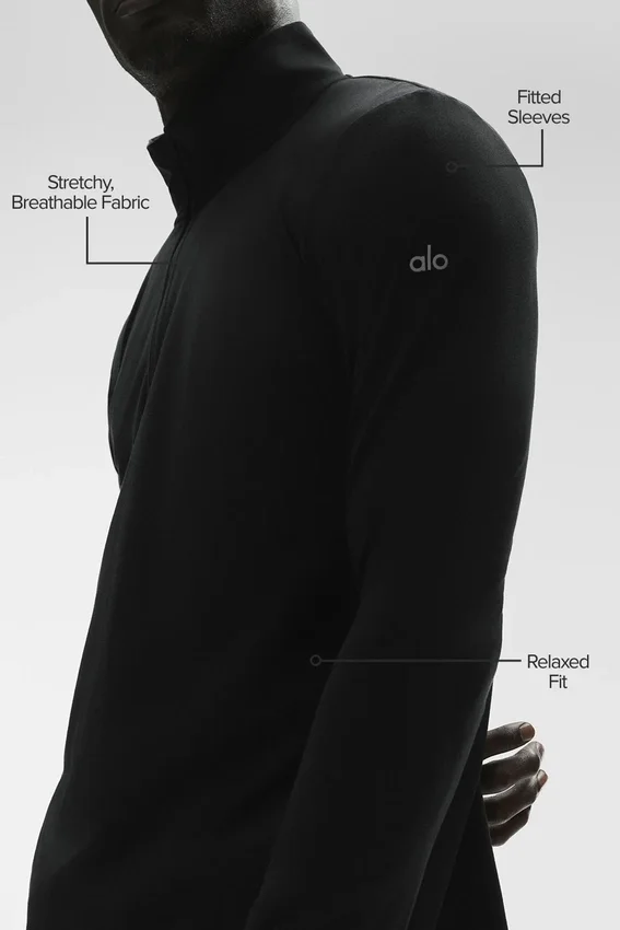 T-shirt à manches longues Conquer 1/4 Zip Reform - Noir