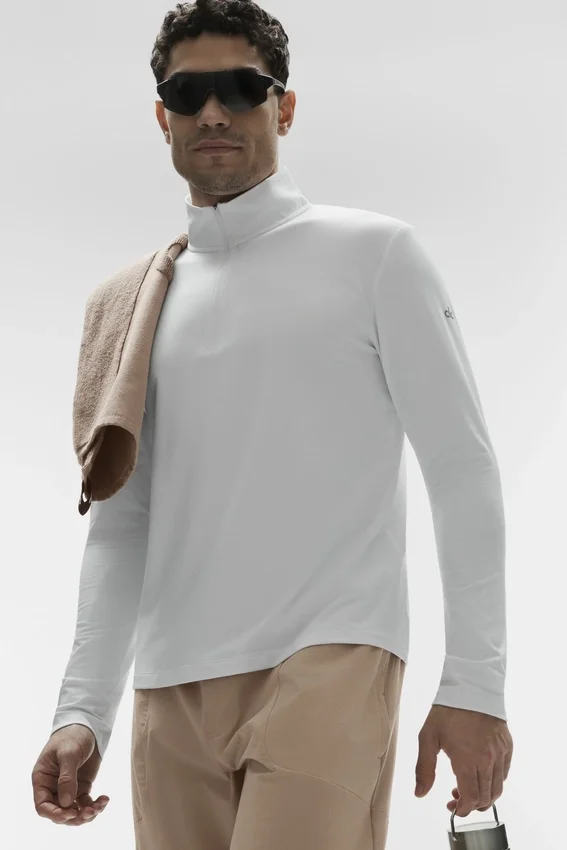 T-shirt à manches longues Conquer Reform avec fermeture éclair 1/4 - Blanc
