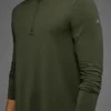 T-shirt à manches longues Conquer Reform avec zip 1/4 - Vert olive