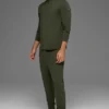 T-shirt à manches longues Conquer Reform avec zip 1/4 - Vert olive
