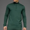 T-shirt à manches longues Conquer Reform à fermeture éclair 1/4 - Vert trèfle